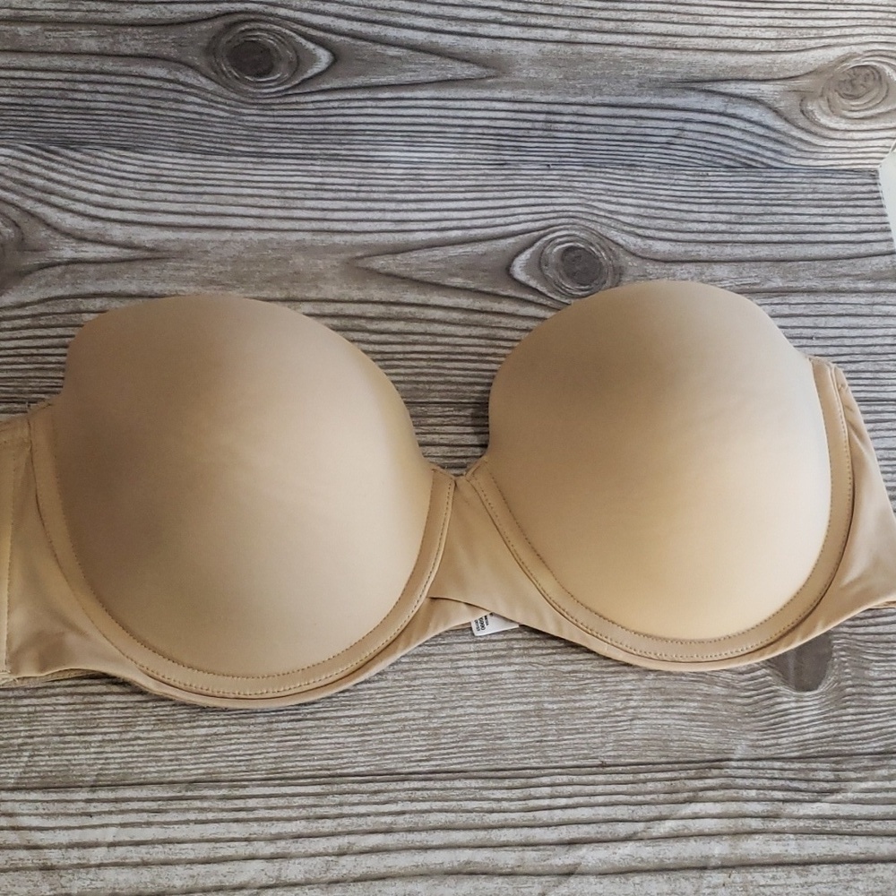 Maidenform 40C push up strapless beige bra